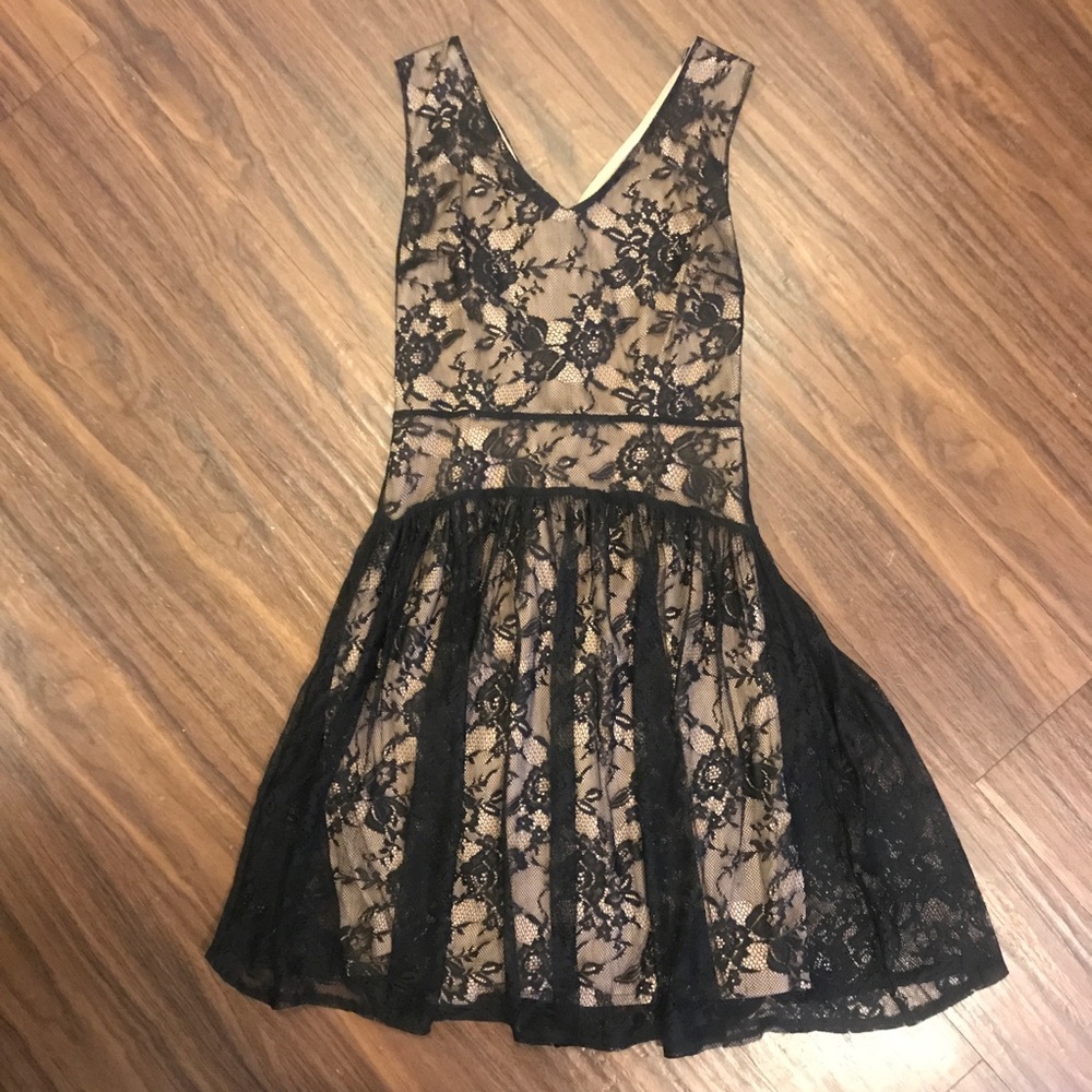 Bellatrix Black and Tan Lace Dress